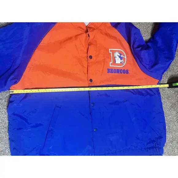 Vintage Broncos NFL Nylon 80s Button Up Jacket XL Made In USA Swingster - Picture 11 of 14